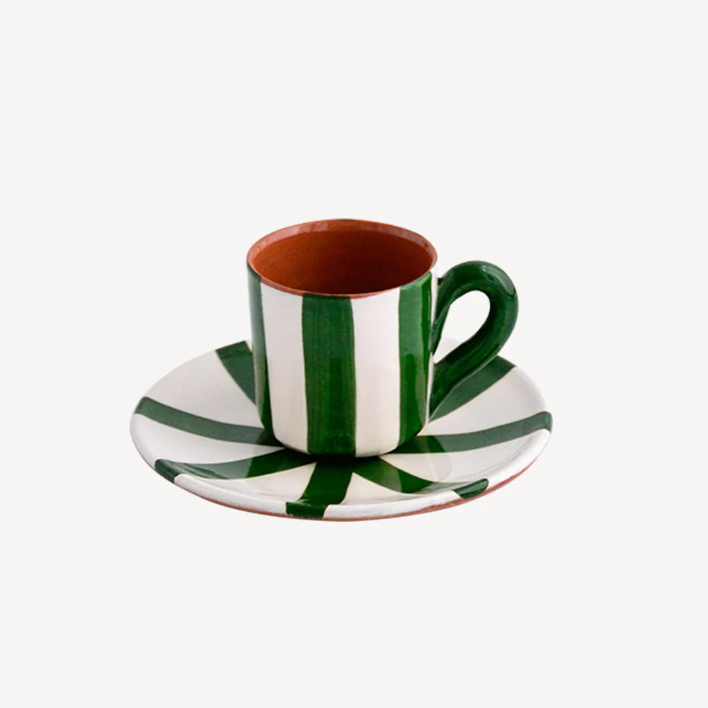 Striped Espresso Cup & Saucer